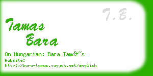 tamas bara business card